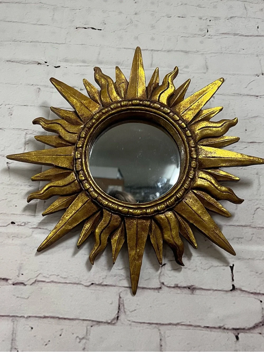 MCM Gold Sunburst Wall Mirror 11.5